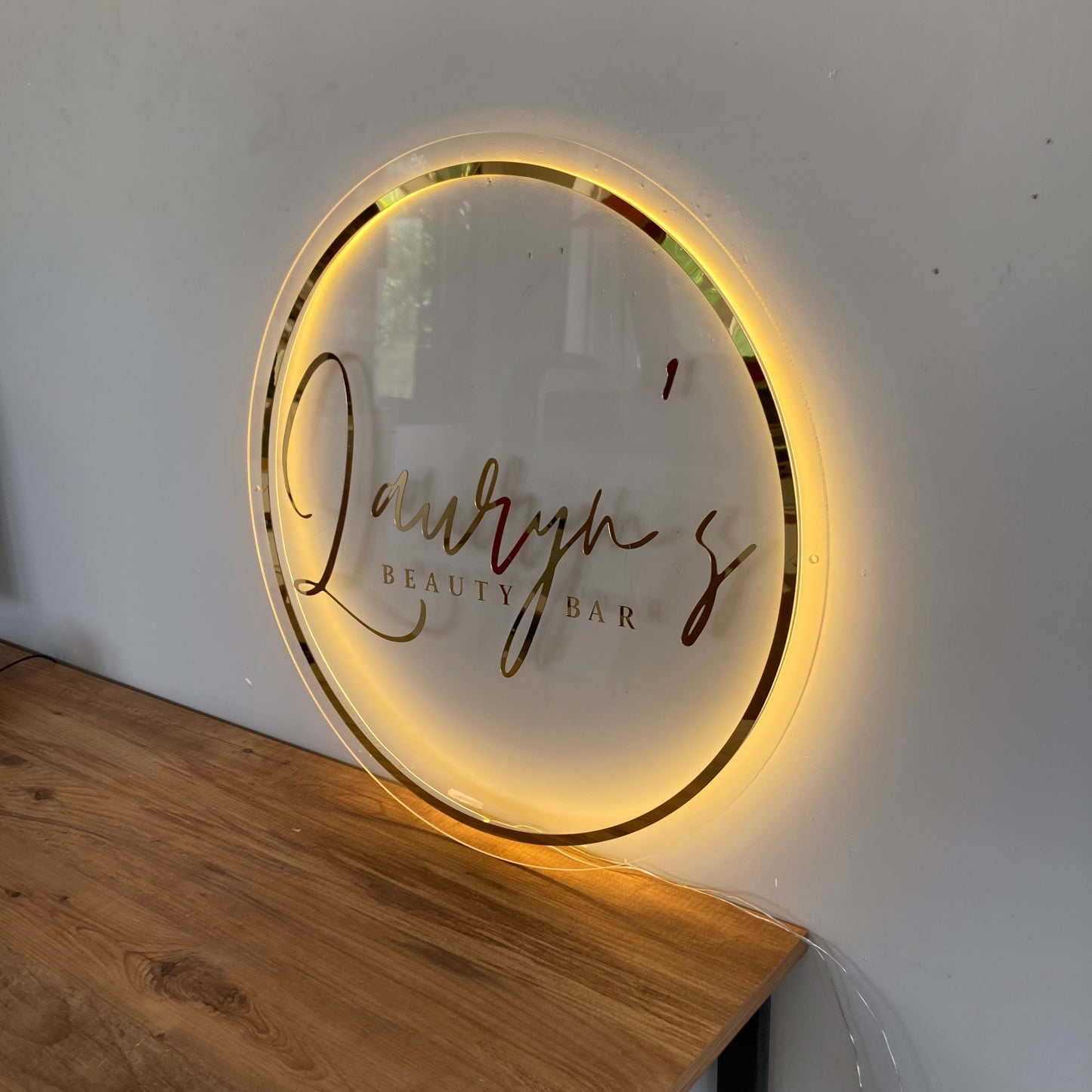 Business Neon Sign | Mirror Neon Sign | Acrylic Custom Logo Decoration