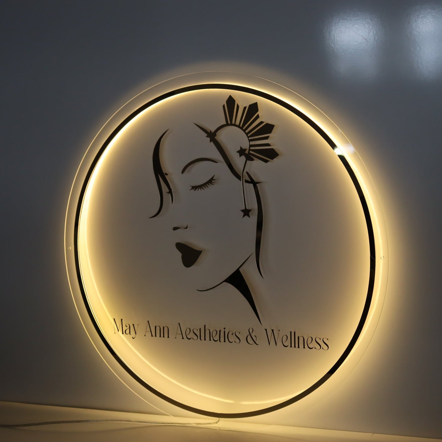Business Neon Sign | Mirror Neon Sign | Acrylic Custom Logo Decoration