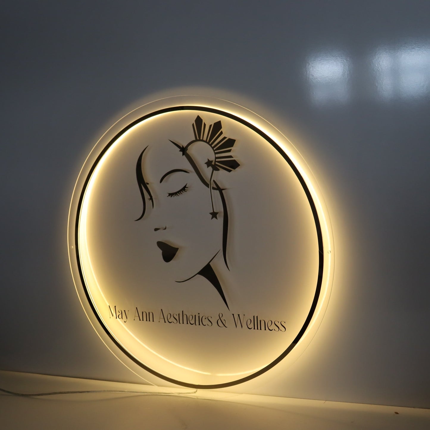 Business Neon Sign | Mirror Neon Sign | Acrylic Custom Logo Decoration