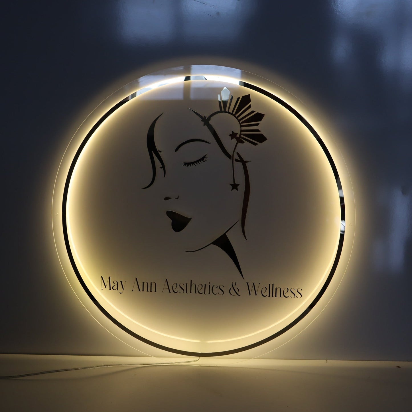 Business Neon Sign | Mirror Neon Sign | Acrylic Custom Logo Decoration