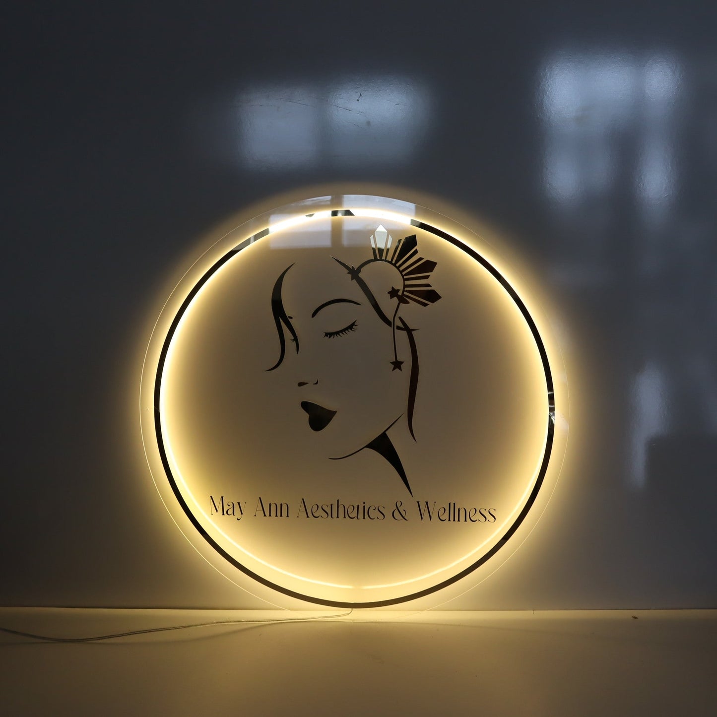 Business Neon Sign | Mirror Neon Sign | Acrylic Custom Logo Decoration