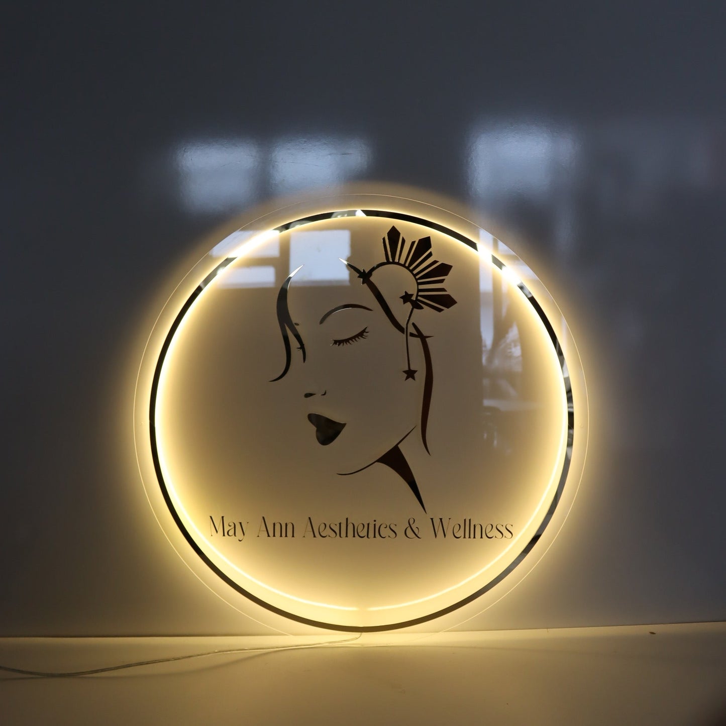 Business Neon Sign | Mirror Neon Sign | Acrylic Custom Logo Decoration