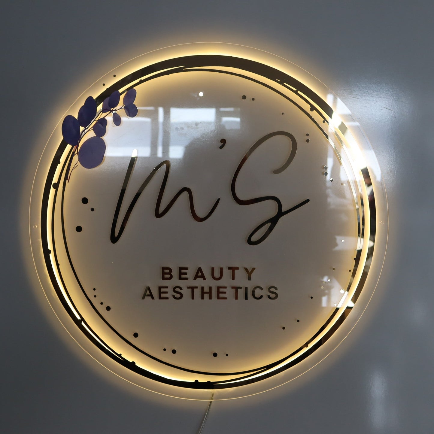 Business Neon Sign | Mirror Neon Sign | Acrylic Custom Logo Decoration