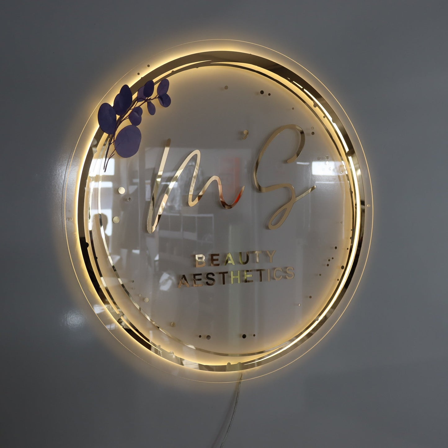 Business Neon Sign | Mirror Neon Sign | Acrylic Custom Logo Decoration