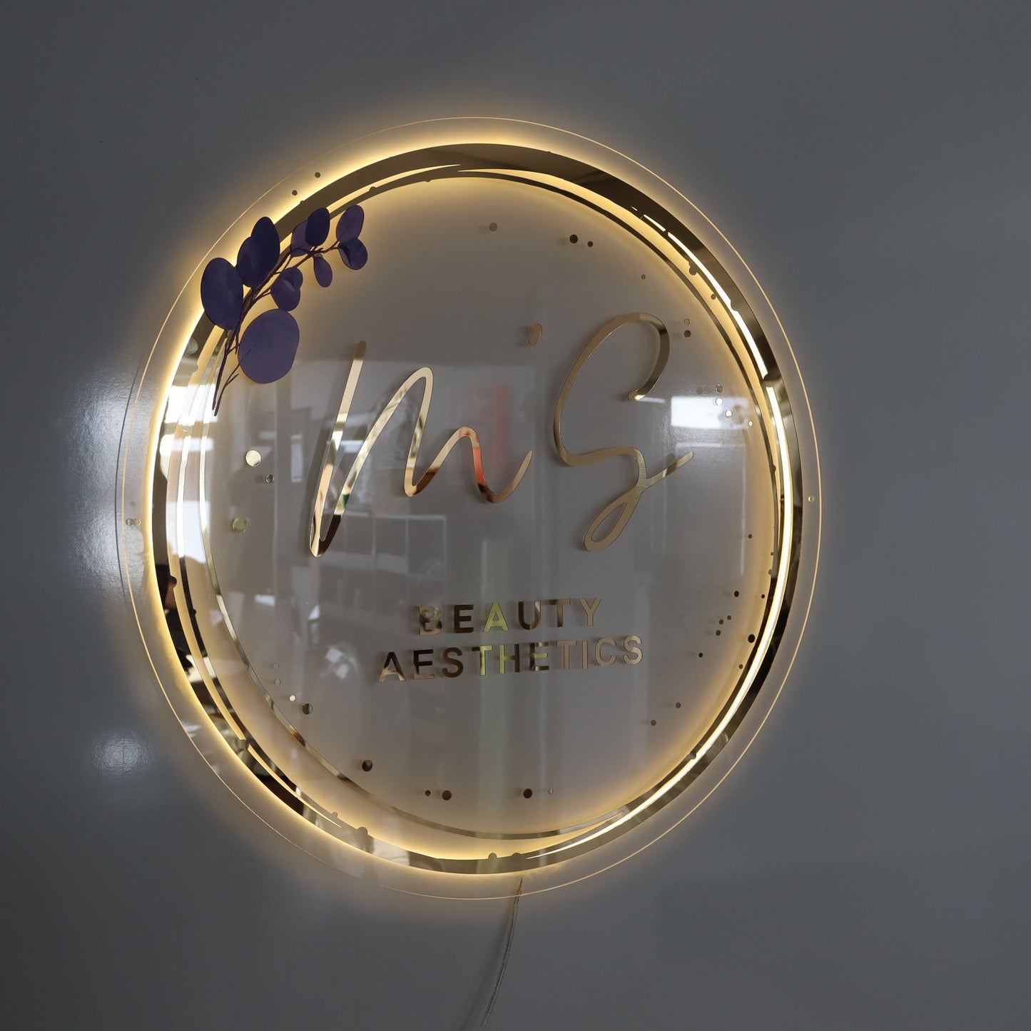 Business Neon Sign | Mirror Neon Sign | Acrylic Custom Logo Decoration