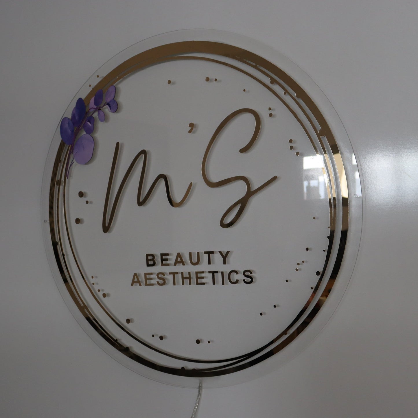 Business Neon Sign | Mirror Neon Sign | Acrylic Custom Logo Decoration