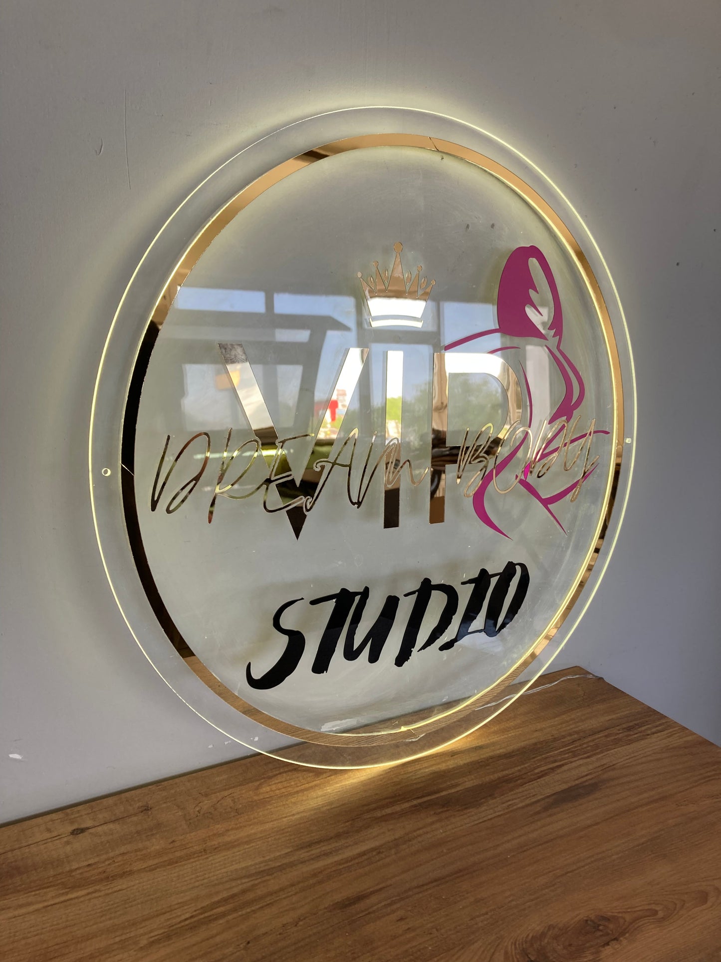 Business Neon Sign | Mirror Neon Sign | Acrylic Custom Logo Decoration