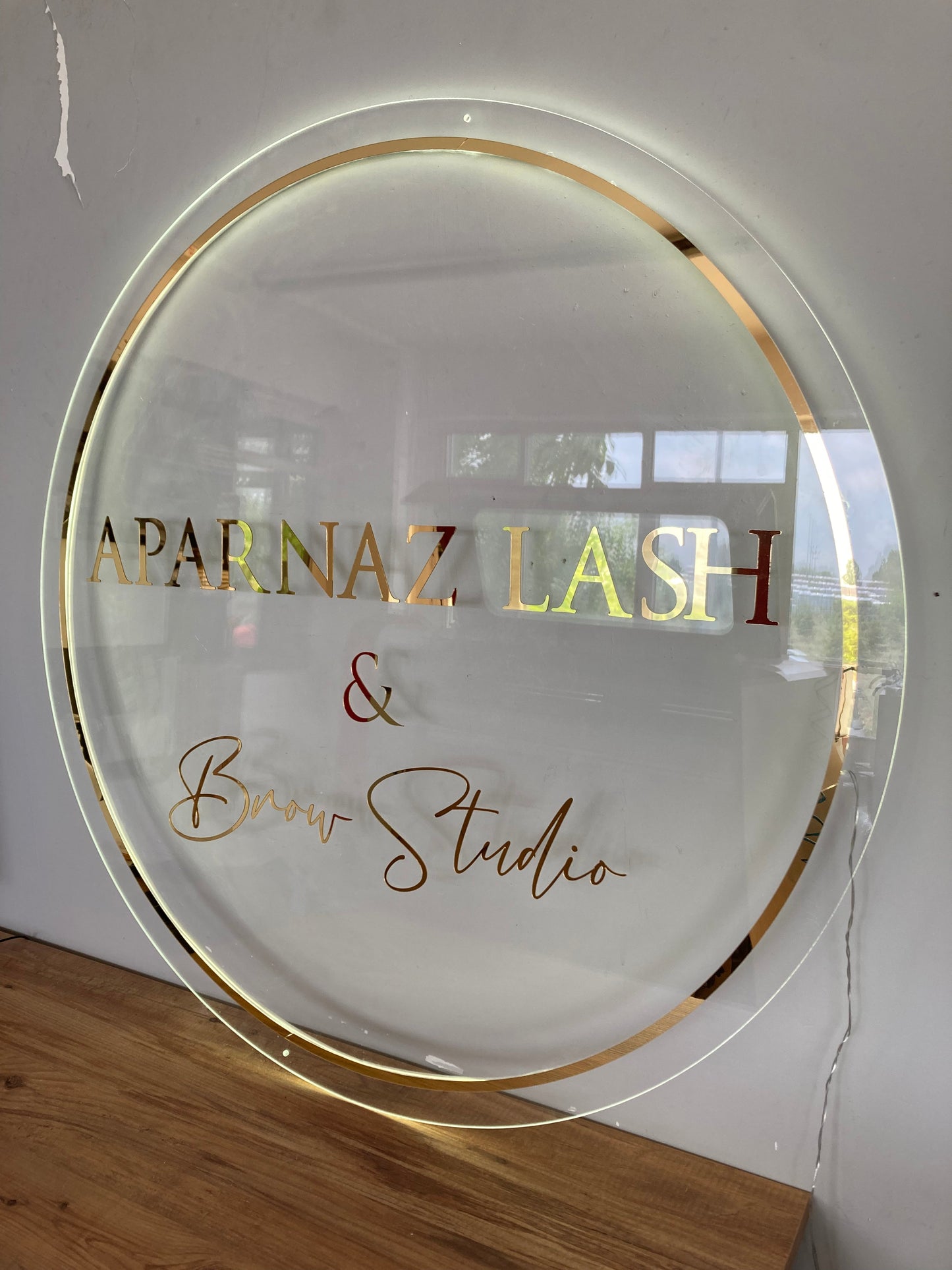 Business Neon Sign | Mirror Neon Sign | Acrylic Custom Logo Decoration