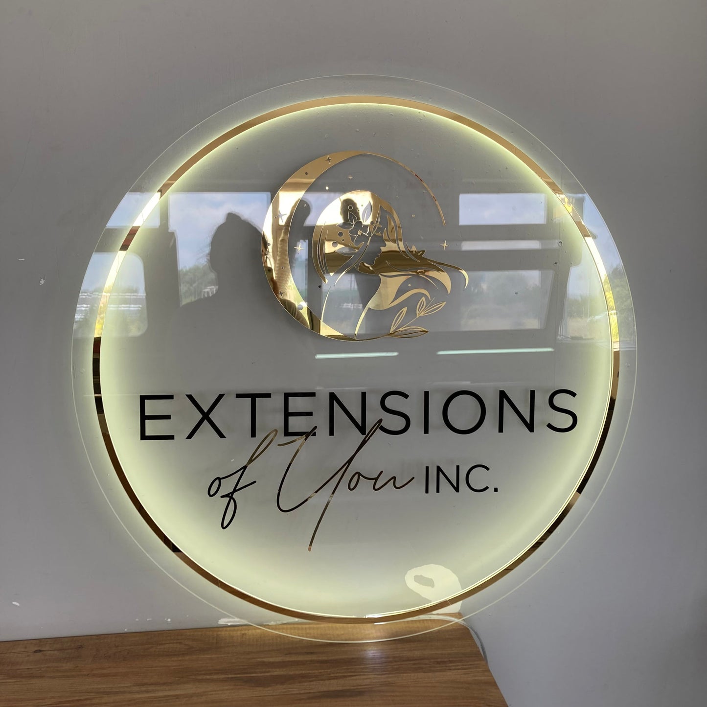 Business Neon Sign | Mirror Neon Sign | Acrylic Custom Logo Decoration