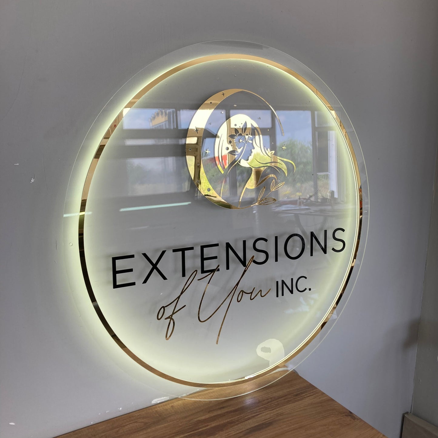 Business Neon Sign | Mirror Neon Sign | Acrylic Custom Logo Decoration