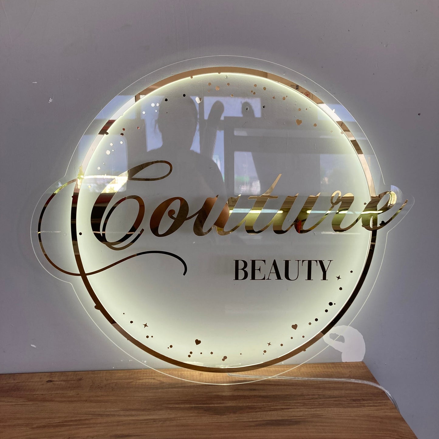 Business Neon Sign | Mirror Neon Sign | Acrylic Custom Logo Decoration