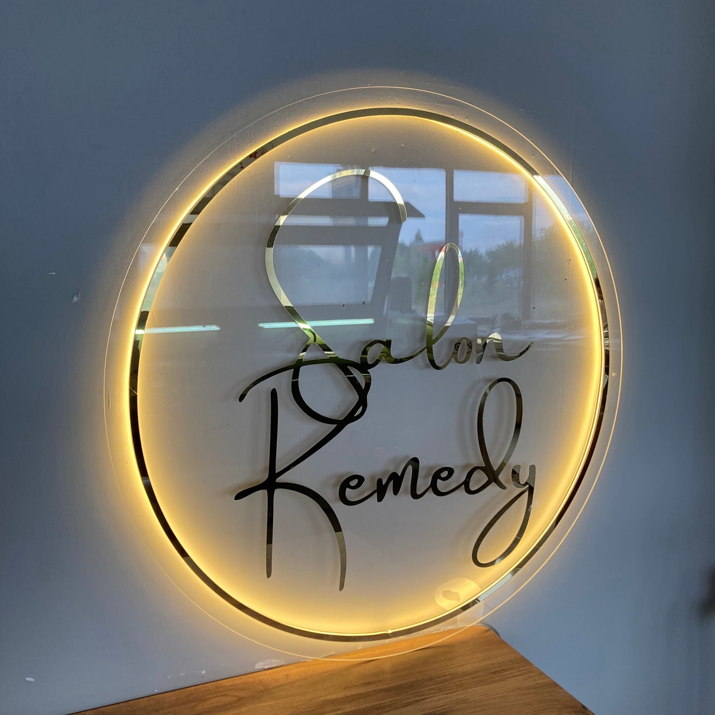 Business Neon Sign | Mirror Neon Sign | Acrylic Custom Logo Decoration