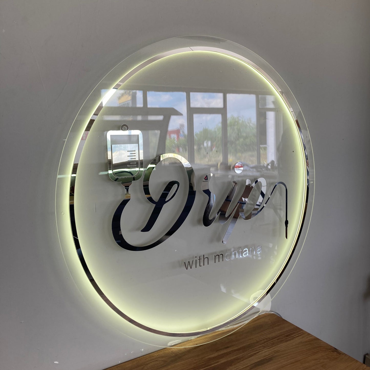 Business Neon Sign | Mirror Neon Sign | Acrylic Custom Logo Decoration