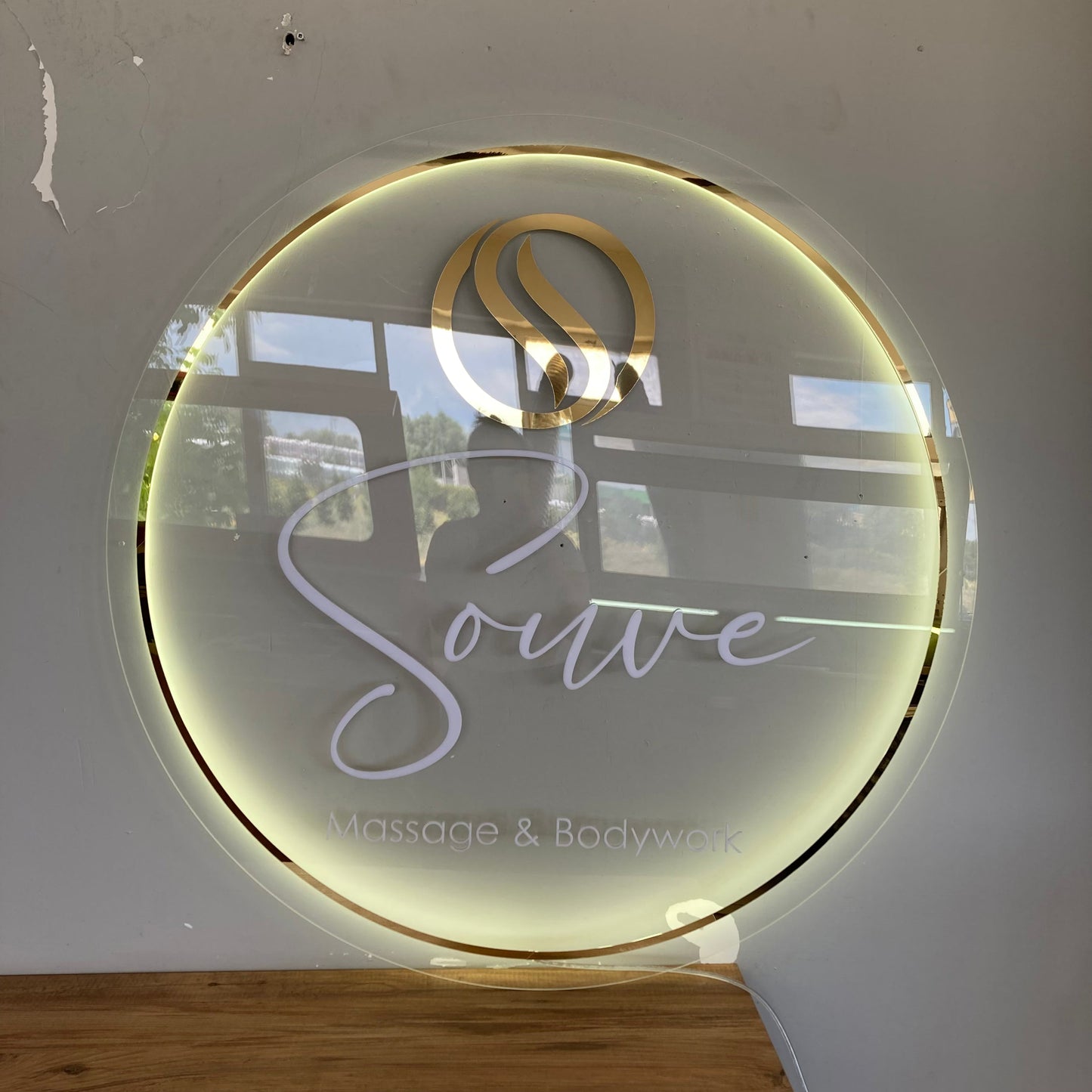 Business Neon Sign | Mirror Neon Sign | Acrylic Custom Logo Decoration