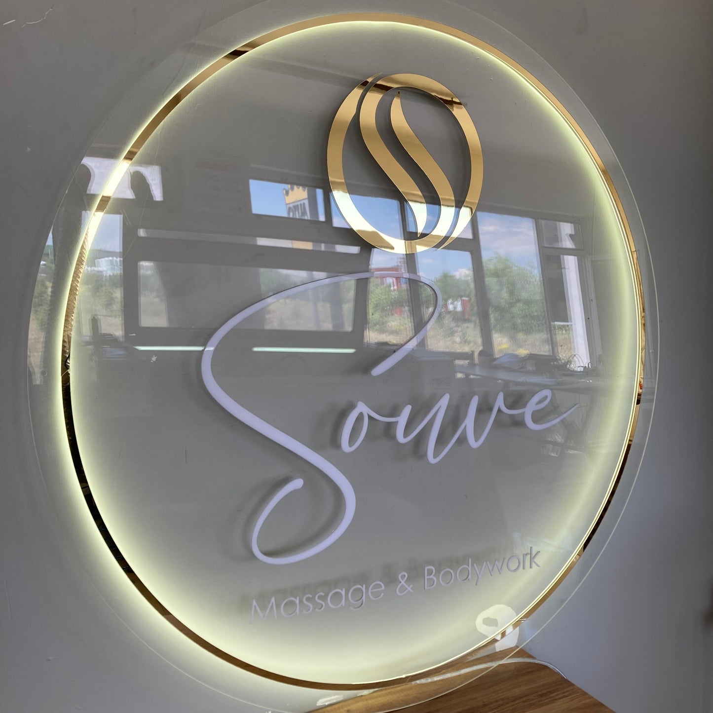 Business Neon Sign | Mirror Neon Sign | Acrylic Custom Logo Decoration
