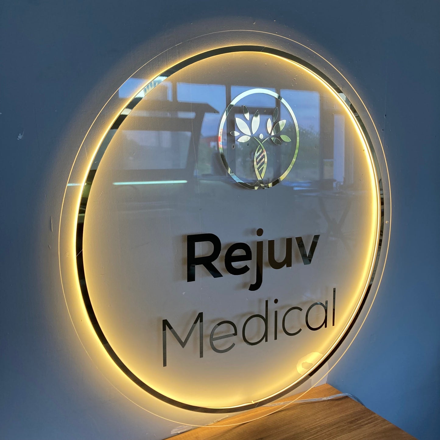 Business Neon Sign | Mirror Neon Sign | Acrylic Custom Logo Decoration