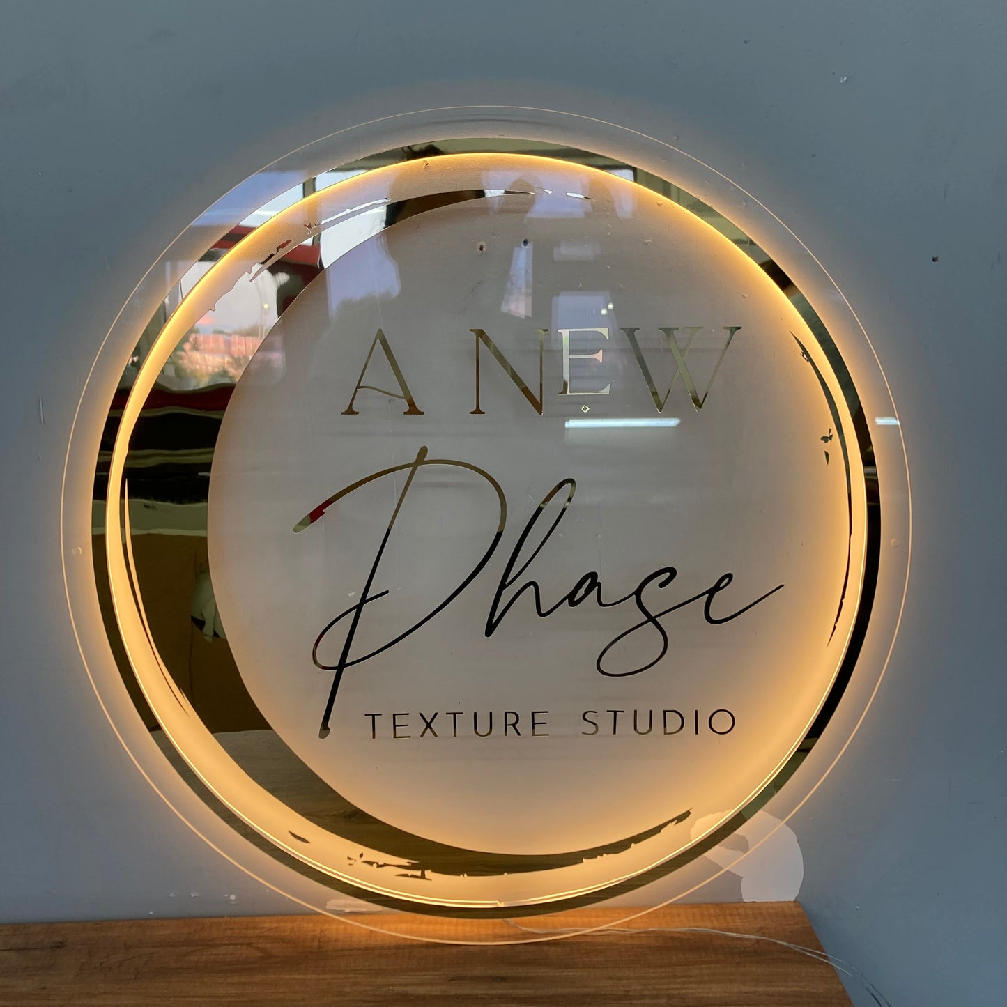 Business Neon Sign | Mirror Neon Sign | Acrylic Custom Logo Decoration