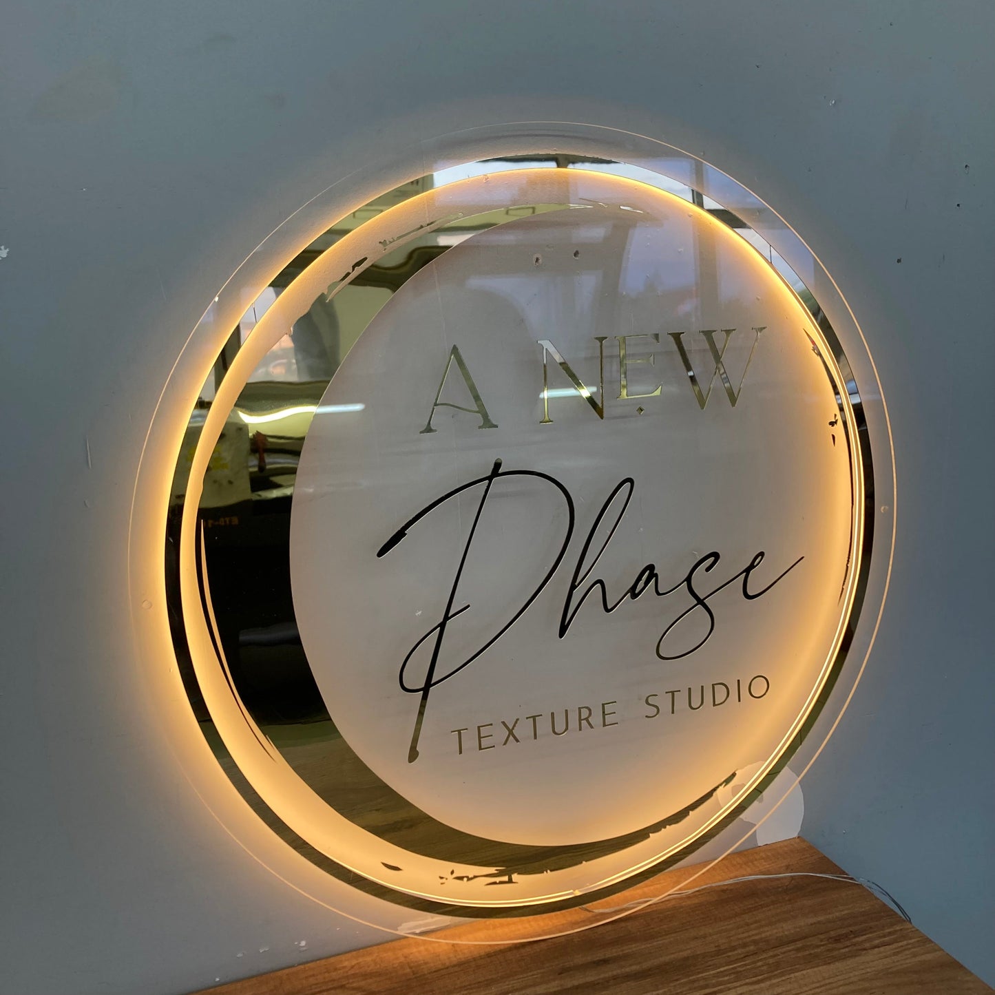 Business Neon Sign | Mirror Neon Sign | Acrylic Custom Logo Decoration