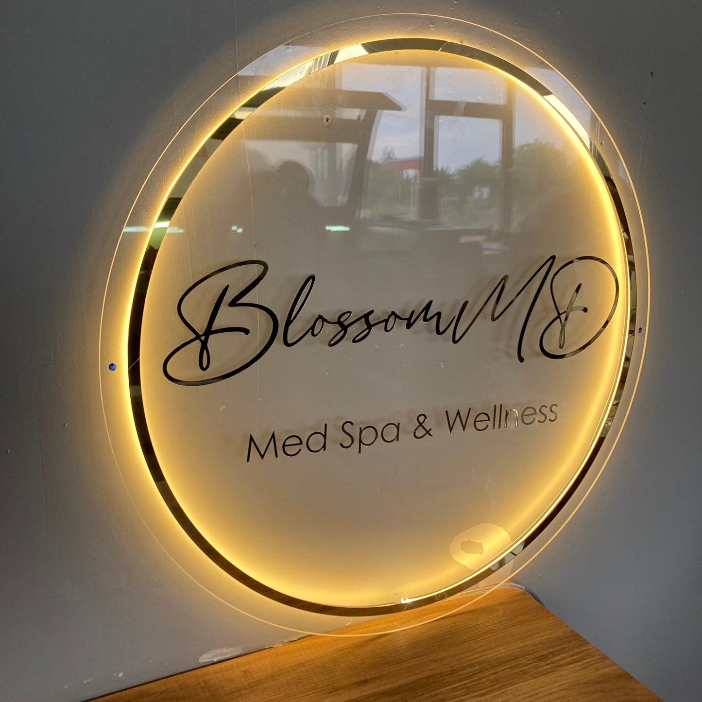 Business Neon Sign | Mirror Neon Sign | Acrylic Custom Logo Decoration