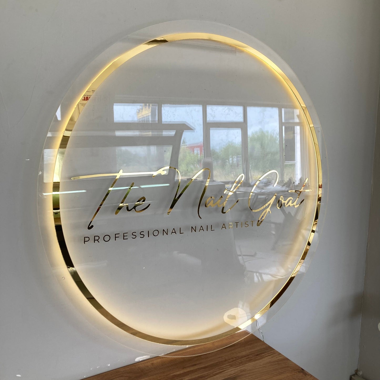 Business Neon Sign | Mirror Neon Sign | Acrylic Custom Logo Decoration