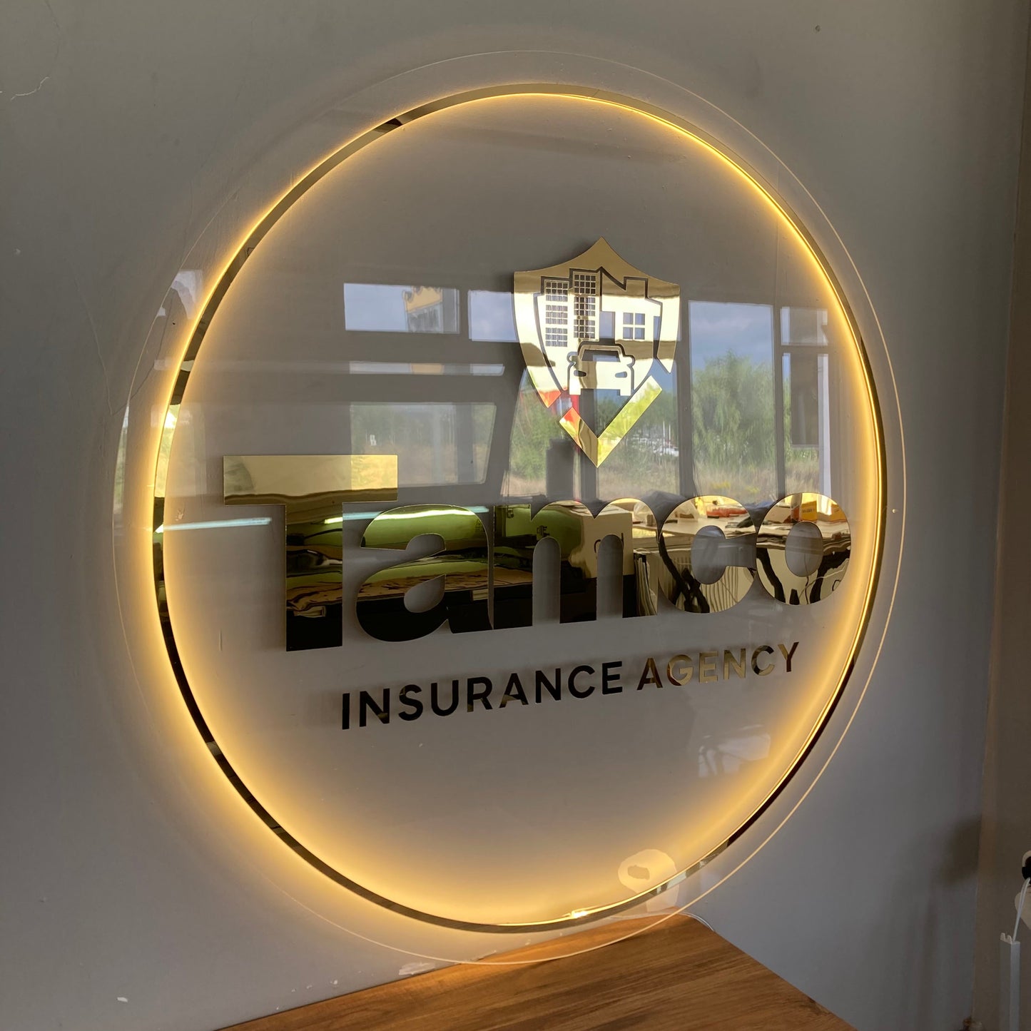 Business Neon Sign | Mirror Neon Sign | Acrylic Custom Logo Decoration