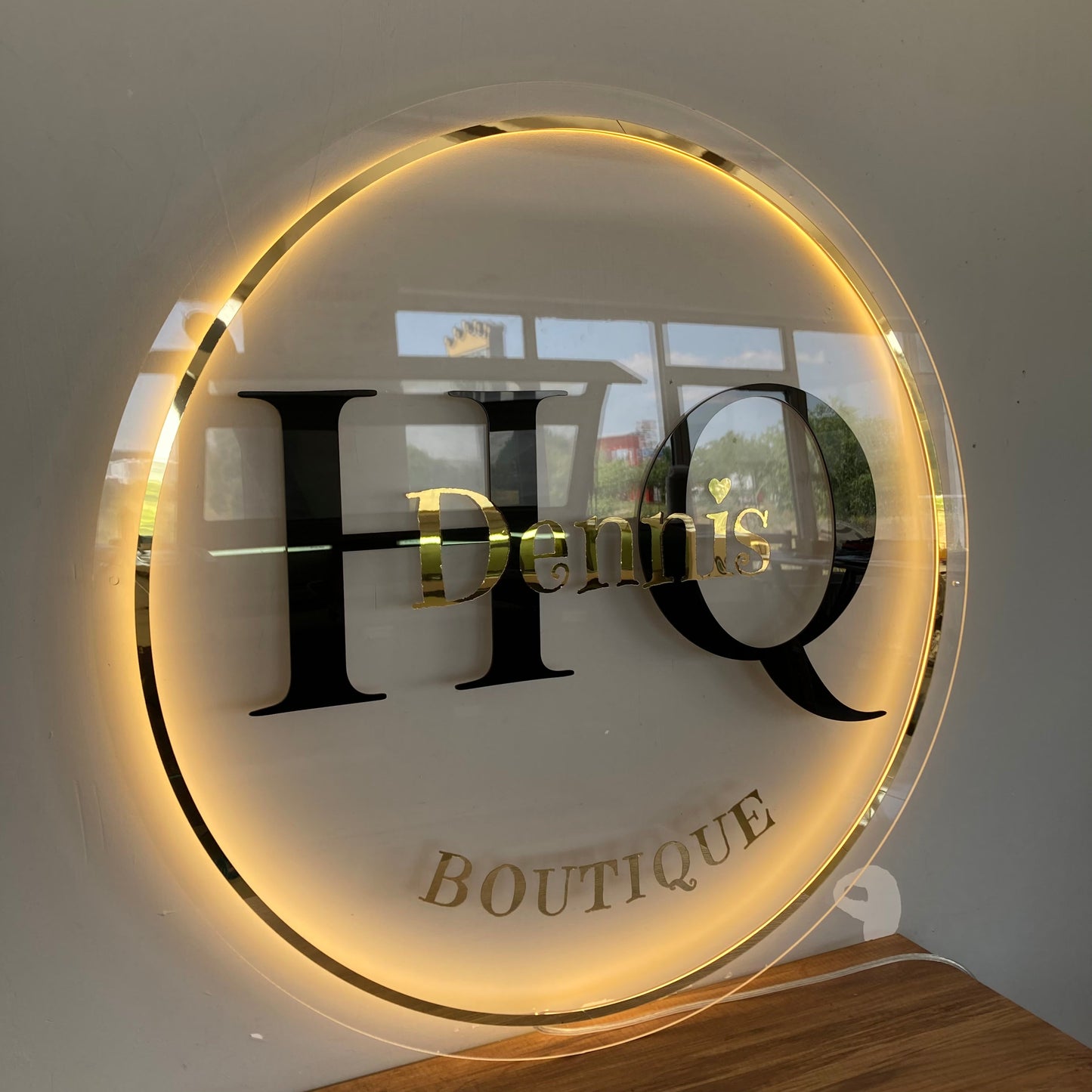 Business Neon Sign | Mirror Neon Sign | Acrylic Custom Logo Decoration