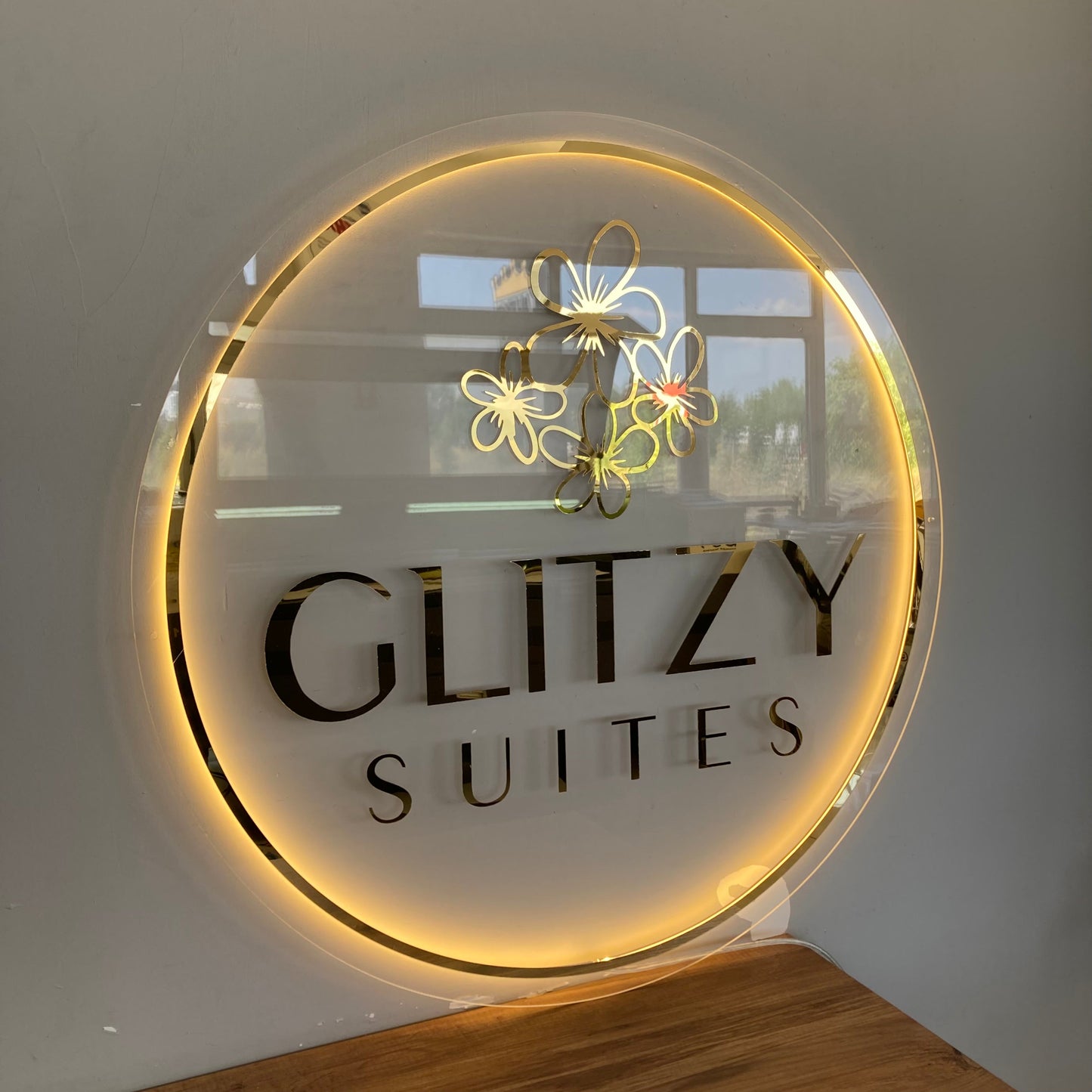 Business Neon Sign | Mirror Neon Sign | Acrylic Custom Logo Decoration