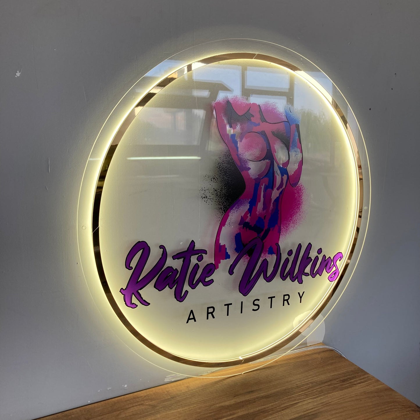 Business Neon Sign | Mirror Neon Sign | Acrylic Custom Logo Decoration