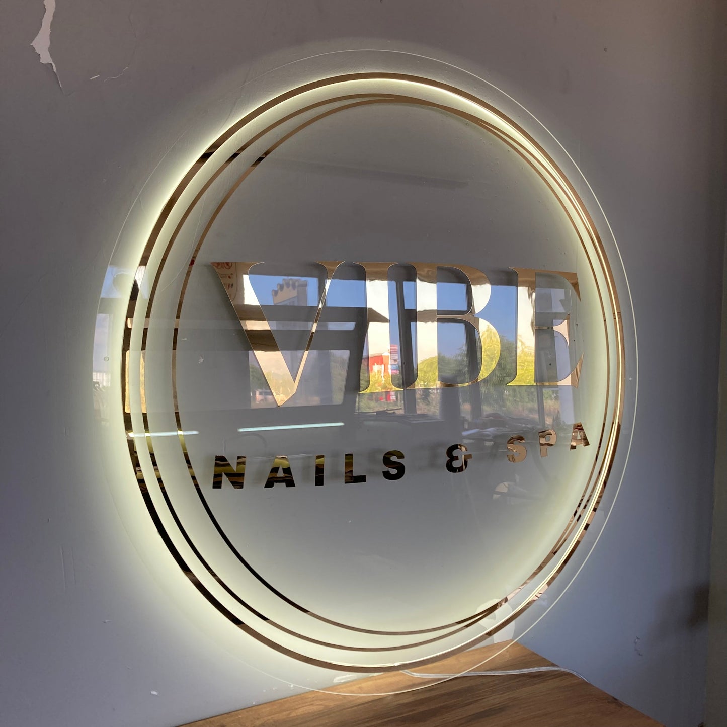 Business Neon Sign | Mirror Neon Sign | Acrylic Custom Logo Decoration