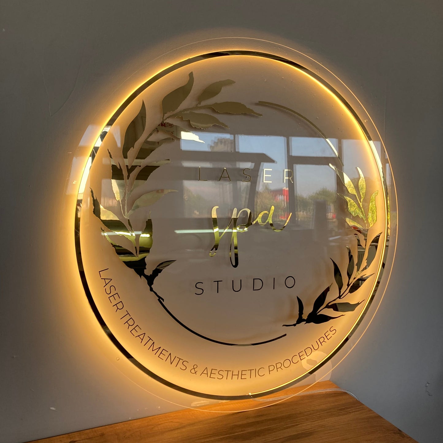 Business Neon Sign | Mirror Neon Sign | Acrylic Custom Logo Decoration