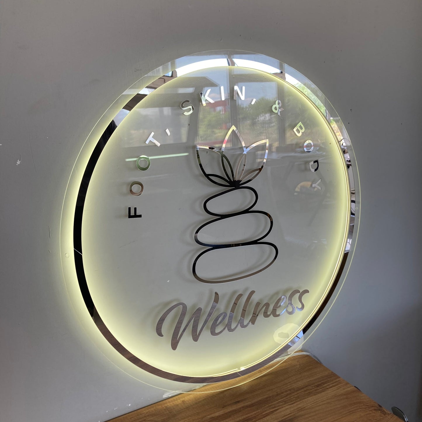 Business Neon Sign | Mirror Neon Sign | Acrylic Custom Logo Decoration