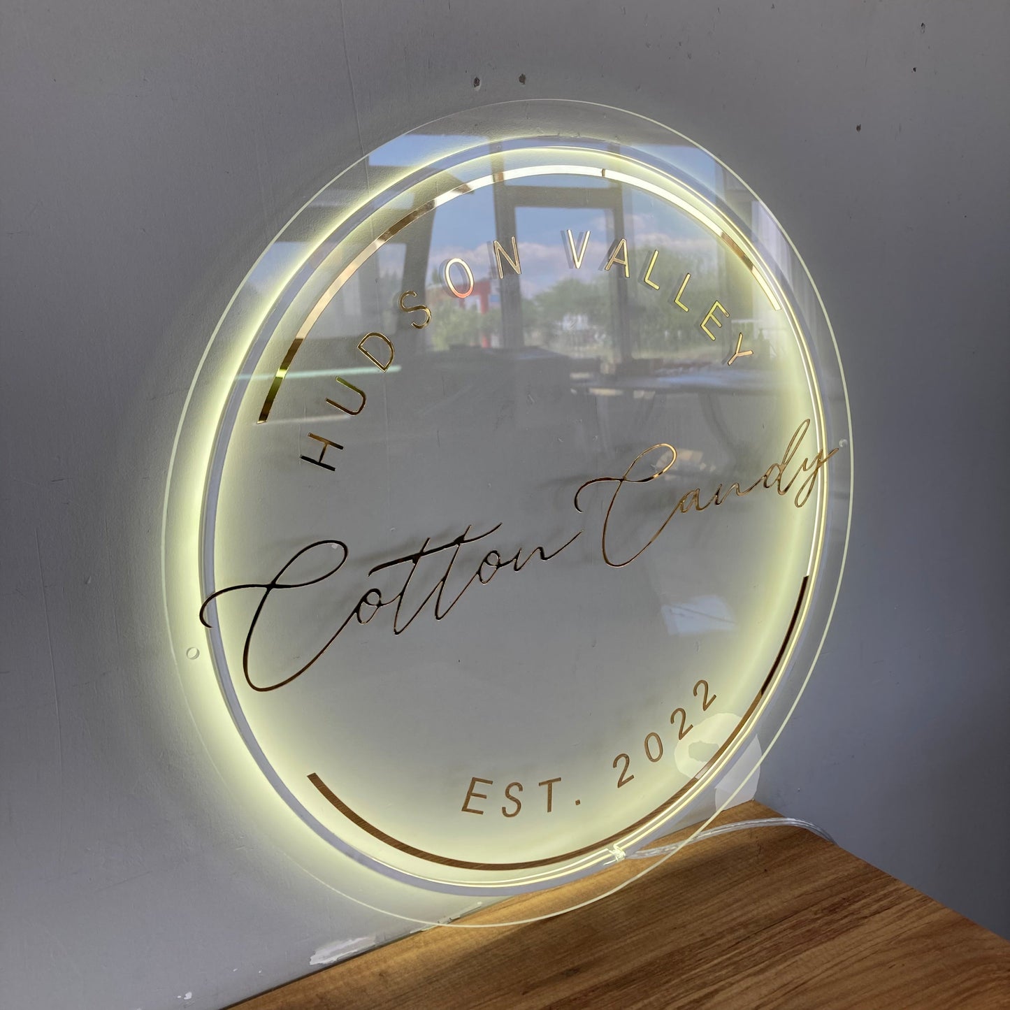 Business Neon Sign | Mirror Neon Sign | Acrylic Custom Logo Decoration