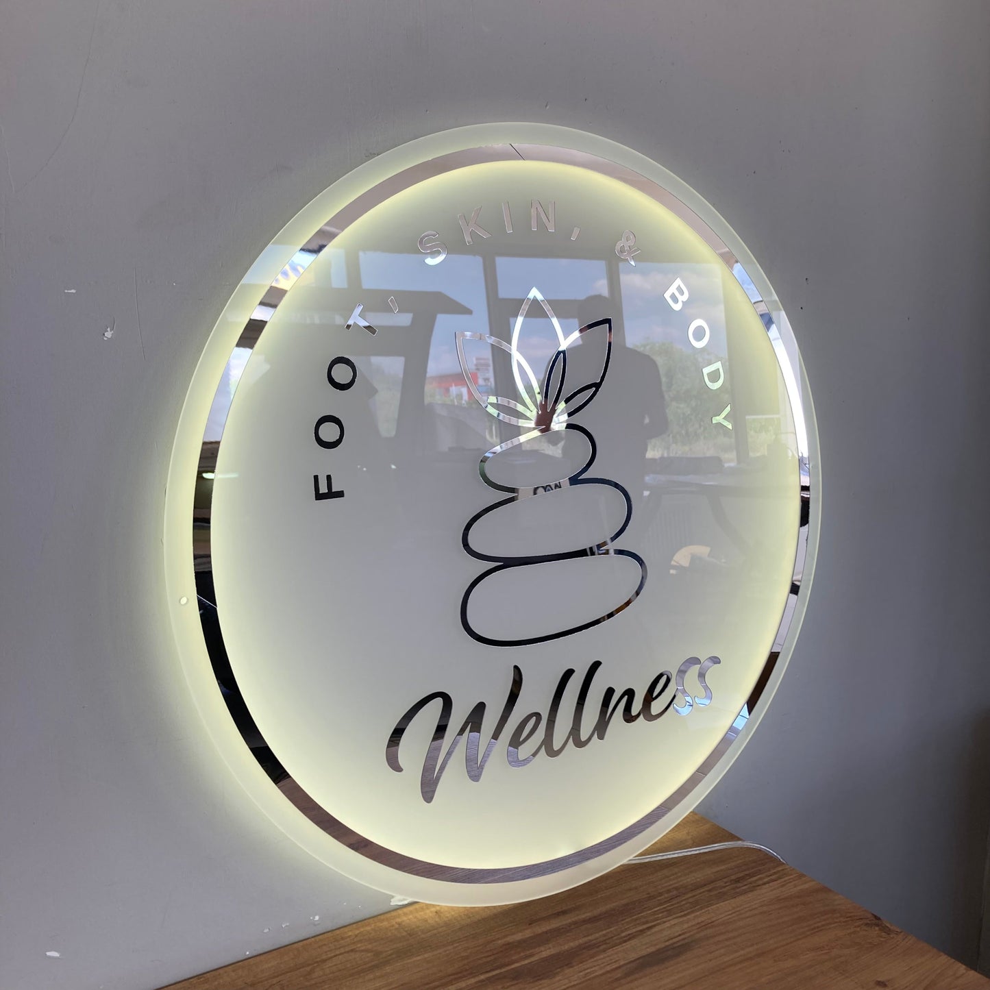 Business Neon Sign | Mirror Neon Sign | Acrylic Custom Logo Decoration