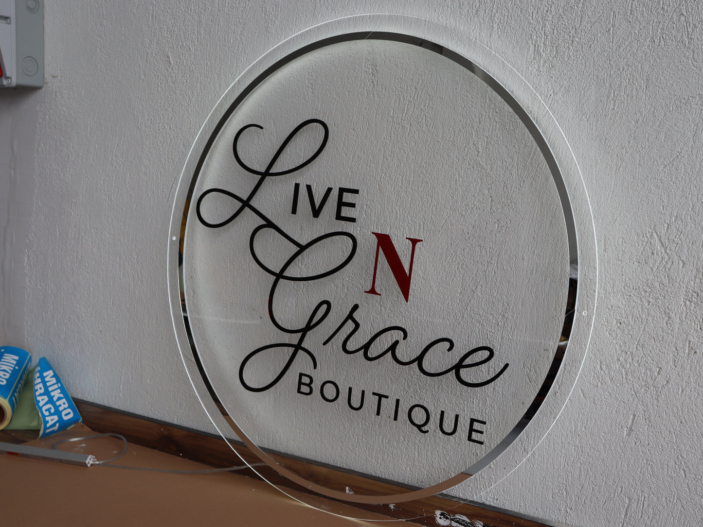Business Neon Sign | Mirror Neon Sign | Acrylic Custom Logo Decoration