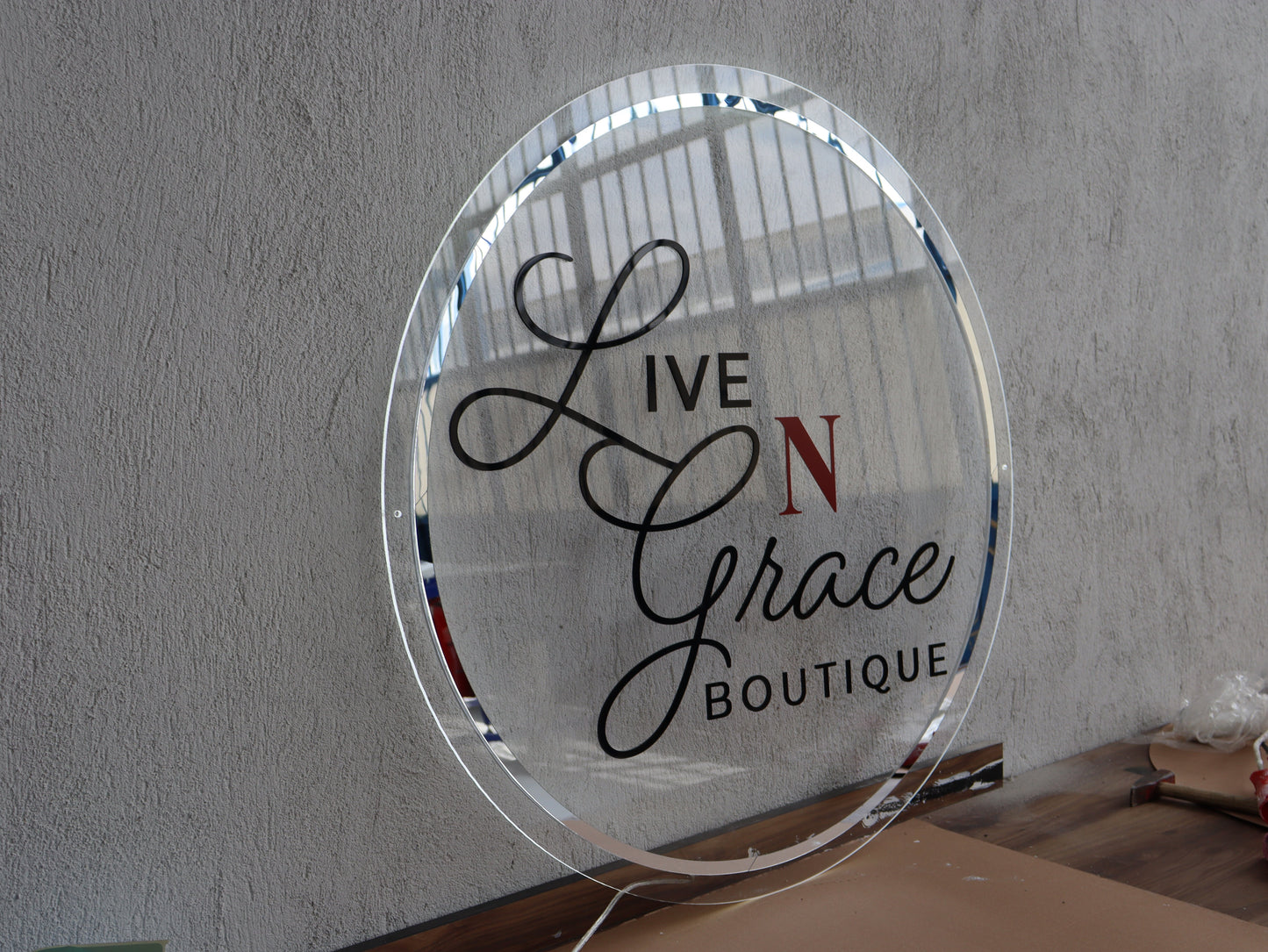 Business Neon Sign | Mirror Neon Sign | Acrylic Custom Logo Decoration