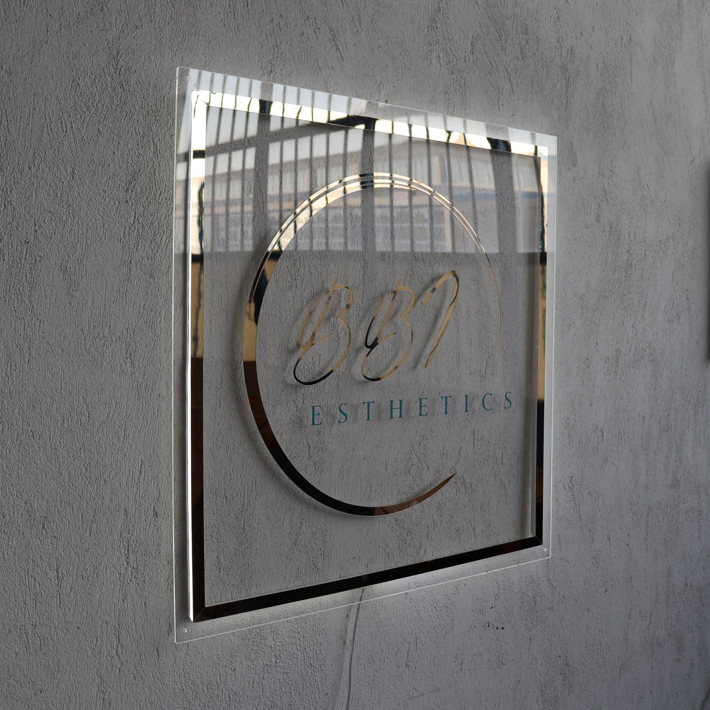 Business Neon Sign | Mirror Neon Sign | Acrylic Custom Logo Decoration