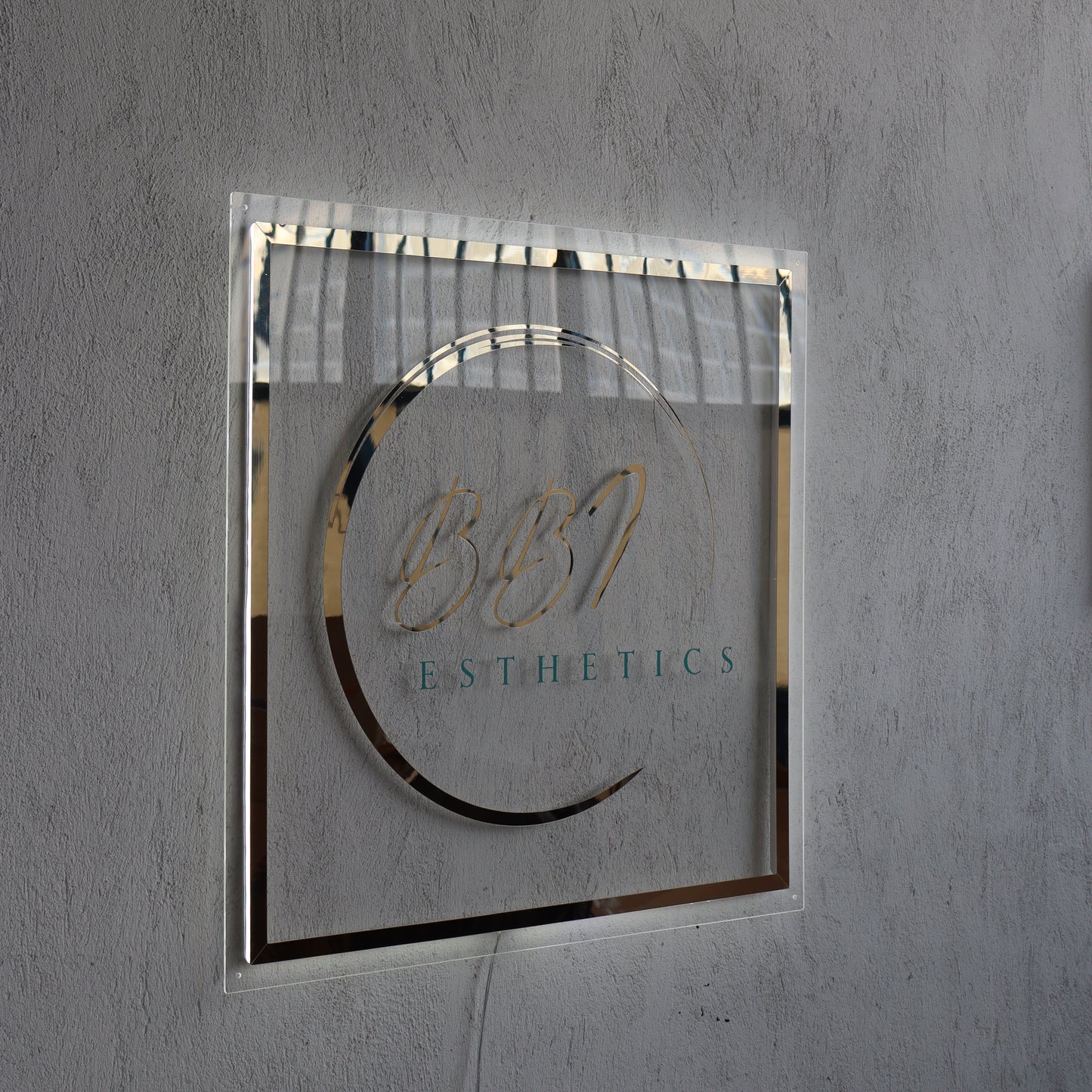 Business Neon Sign | Mirror Neon Sign | Acrylic Custom Logo Decoration
