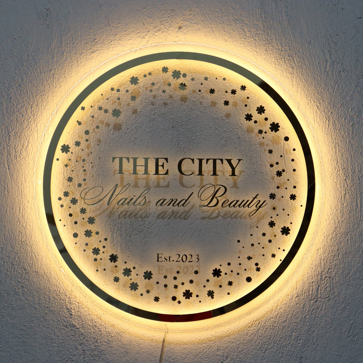 Business Neon Sign | Mirror Neon Sign | Acrylic Custom Logo Decoration