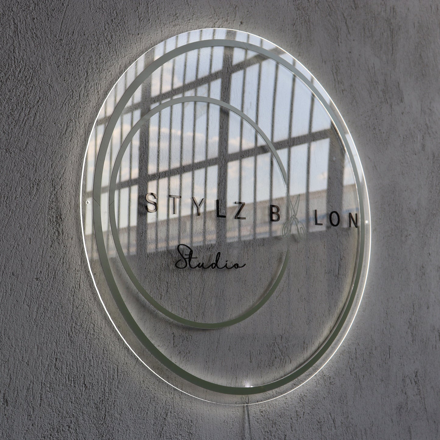 Business Neon Sign | Mirror Neon Sign | Acrylic Custom Logo Decoration