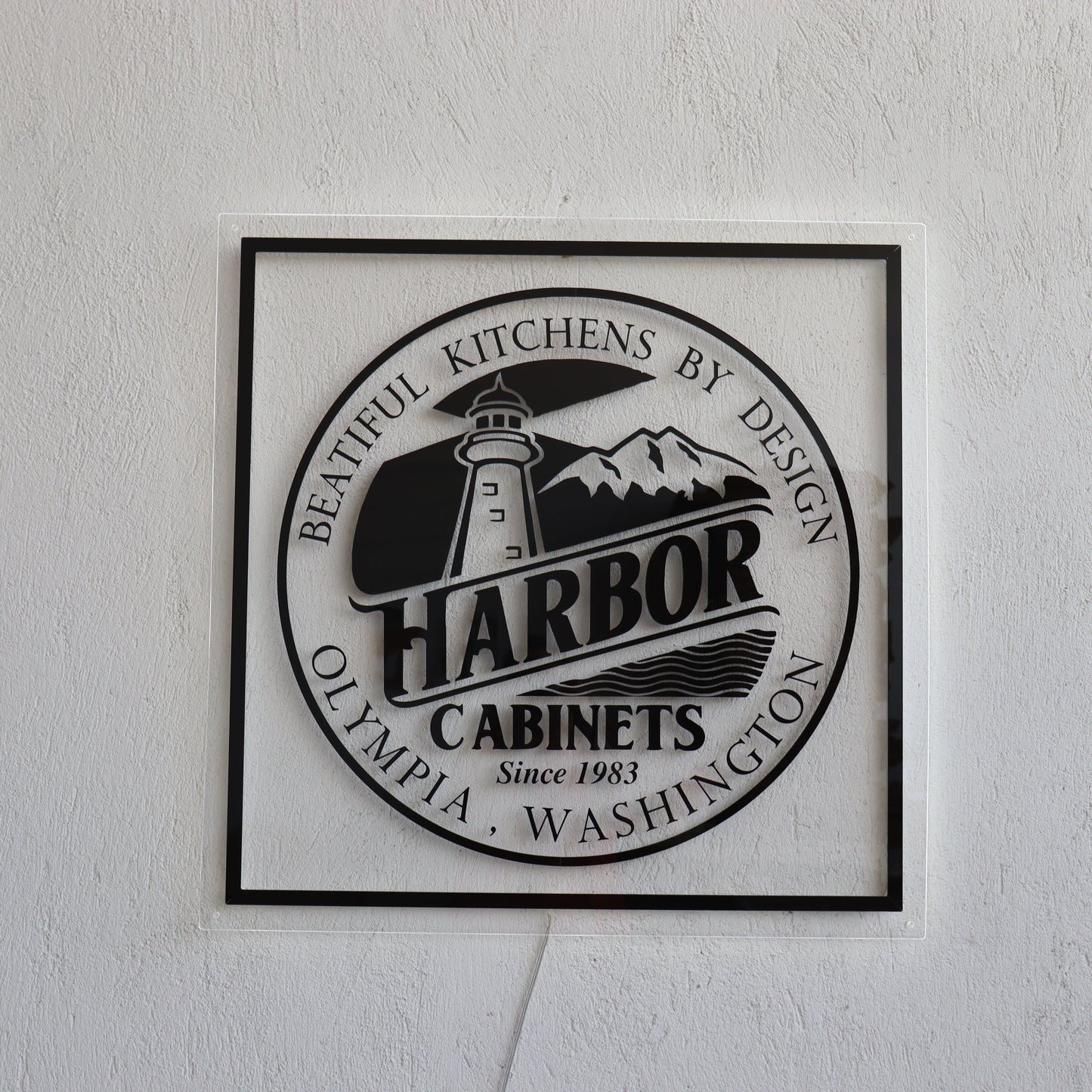 Square Business Neon Sign | Mirror Neon Sign | Acrylic Custom Logo Decoration