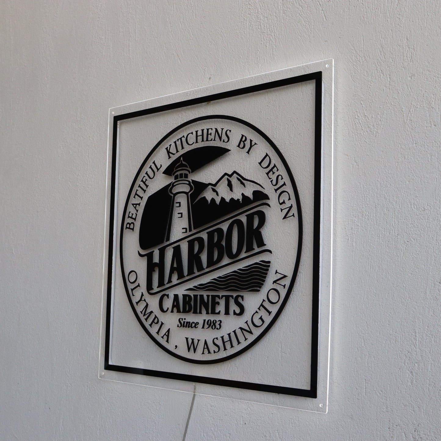 Square Business Neon Sign | Mirror Neon Sign | Acrylic Custom Logo Decoration