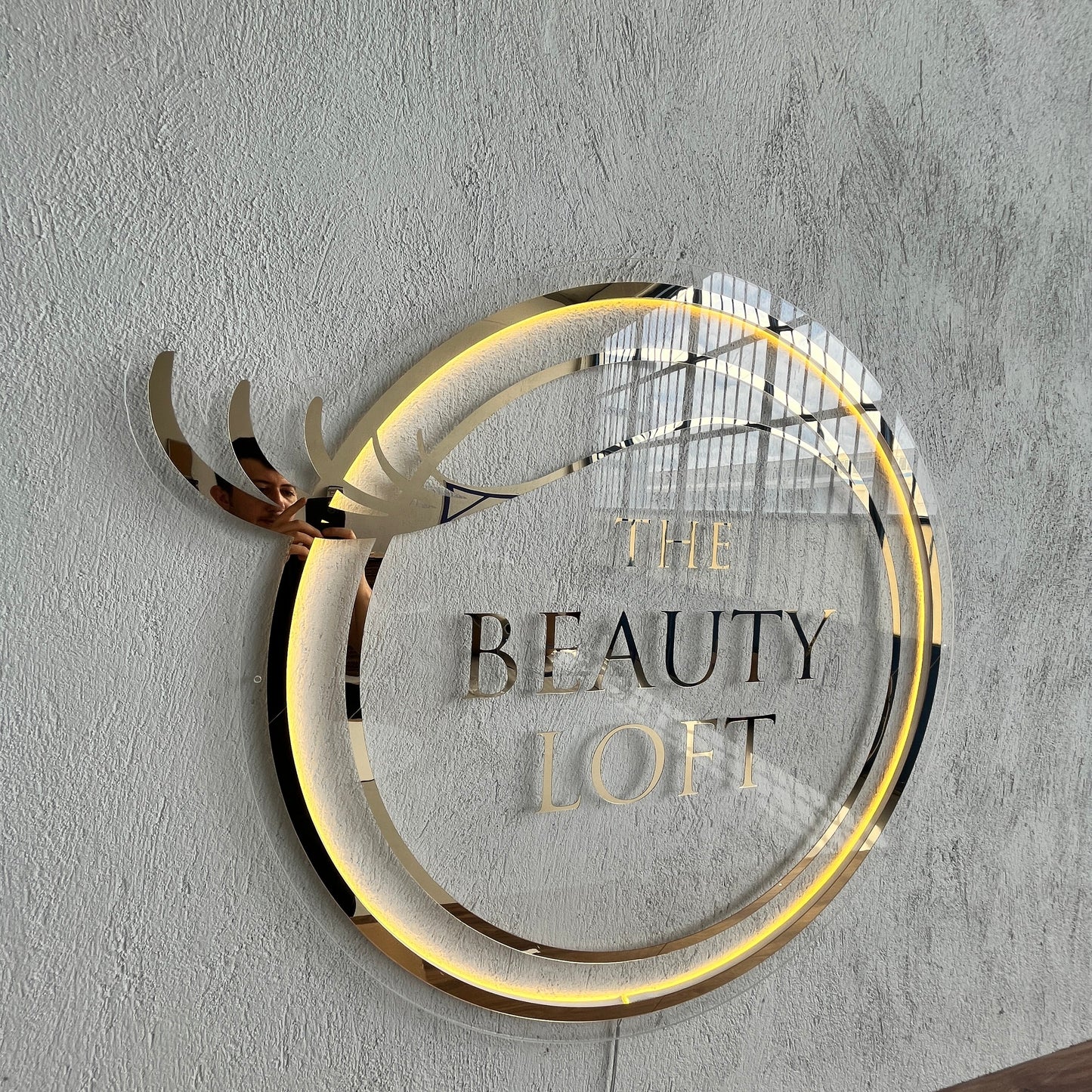 Business Neon Sign | Mirror Neon Sign | Acrylic Custom Logo Decoration