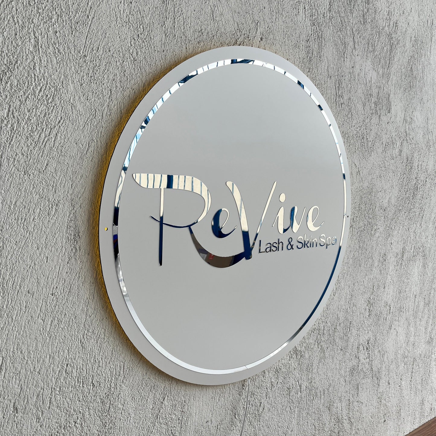Business Neon Sign | Mirror Neon Sign | Acrylic Custom Logo Decoration