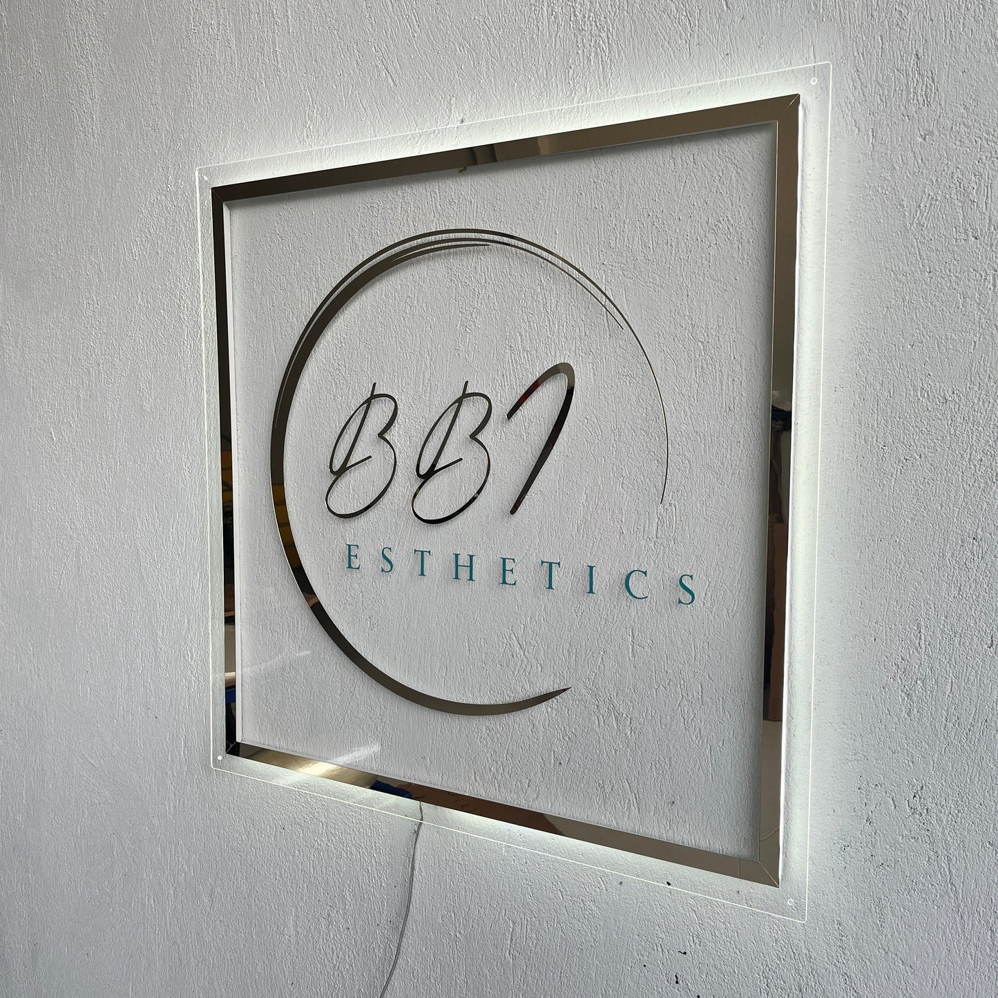 Business Neon Sign | Mirror Neon Sign | Acrylic Custom Logo Decoration