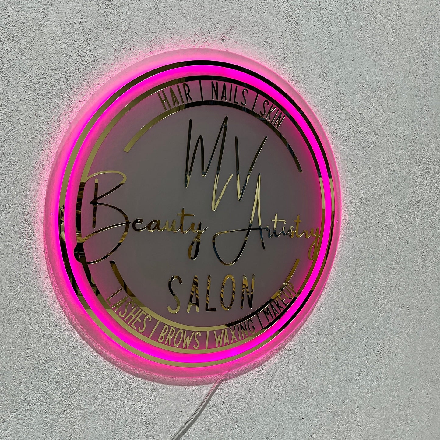Business Neon Sign | Mirror Neon Sign | Acrylic Custom Logo Decoration
