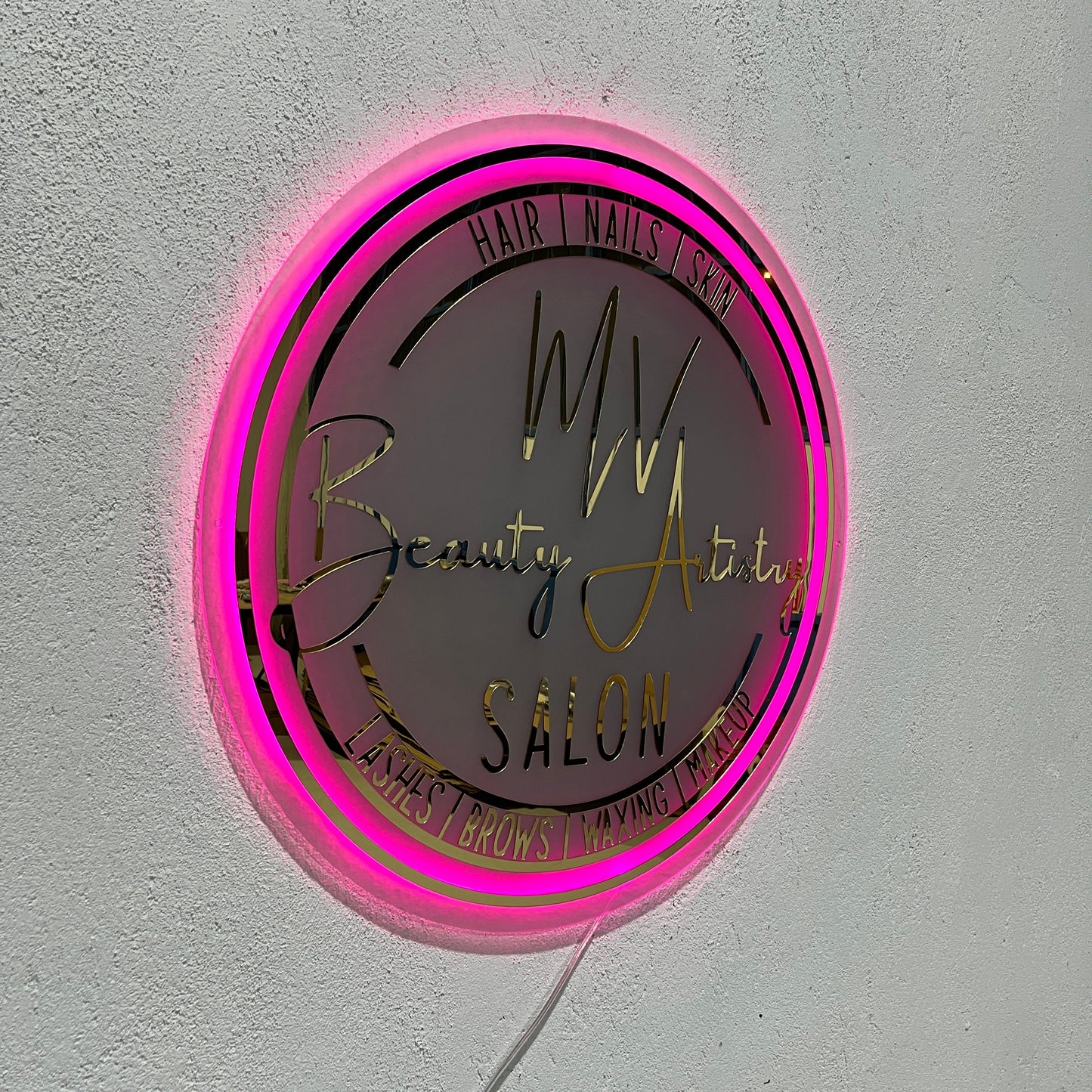 Business Neon Sign | Mirror Neon Sign | Acrylic Custom Logo Decoration