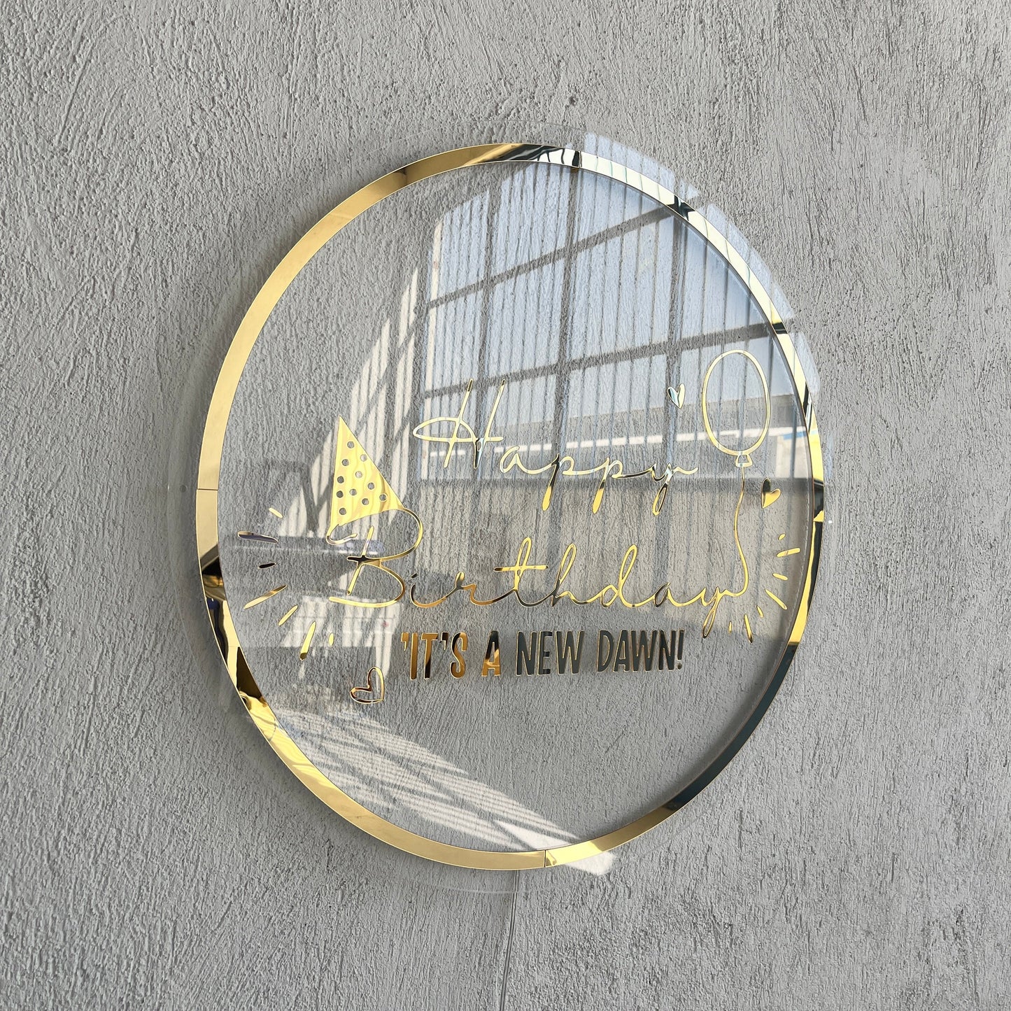 Happy Birthday Neon Sign | Mirror Neon Sign | Acrylic Custom Logo Decoration