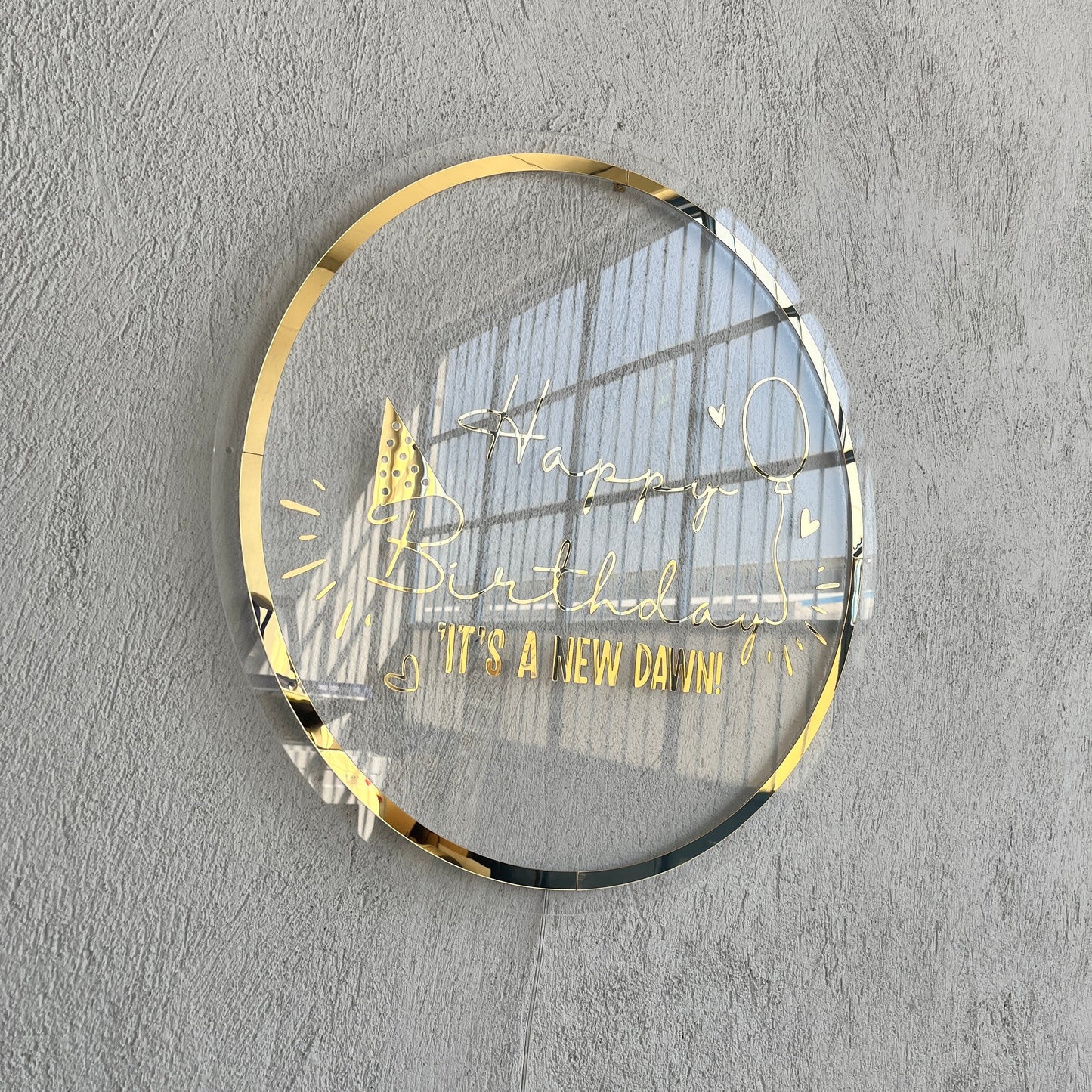 Happy Birthday Neon Sign | Mirror Neon Sign | Acrylic Custom Logo Decoration