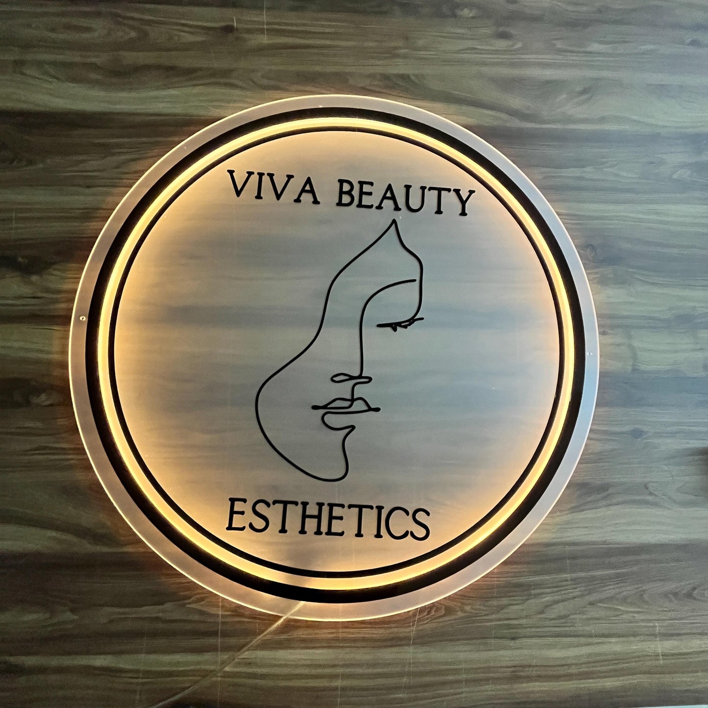 Custom Neon Sign For Business Decor | Frosted Acrylic Gold Mirror