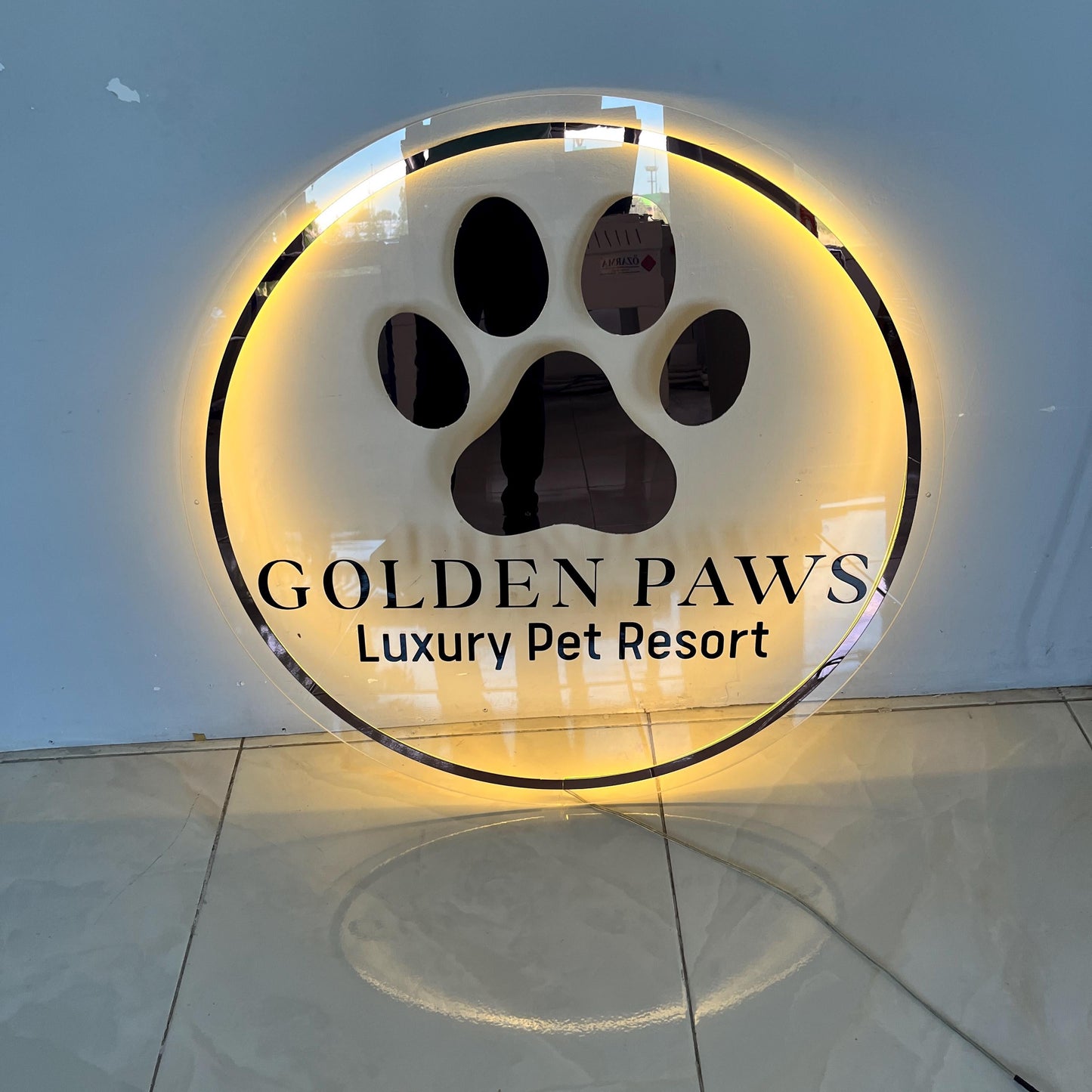 Custom Neon Sign For Business Decor | Acrylic Gold Mirror |